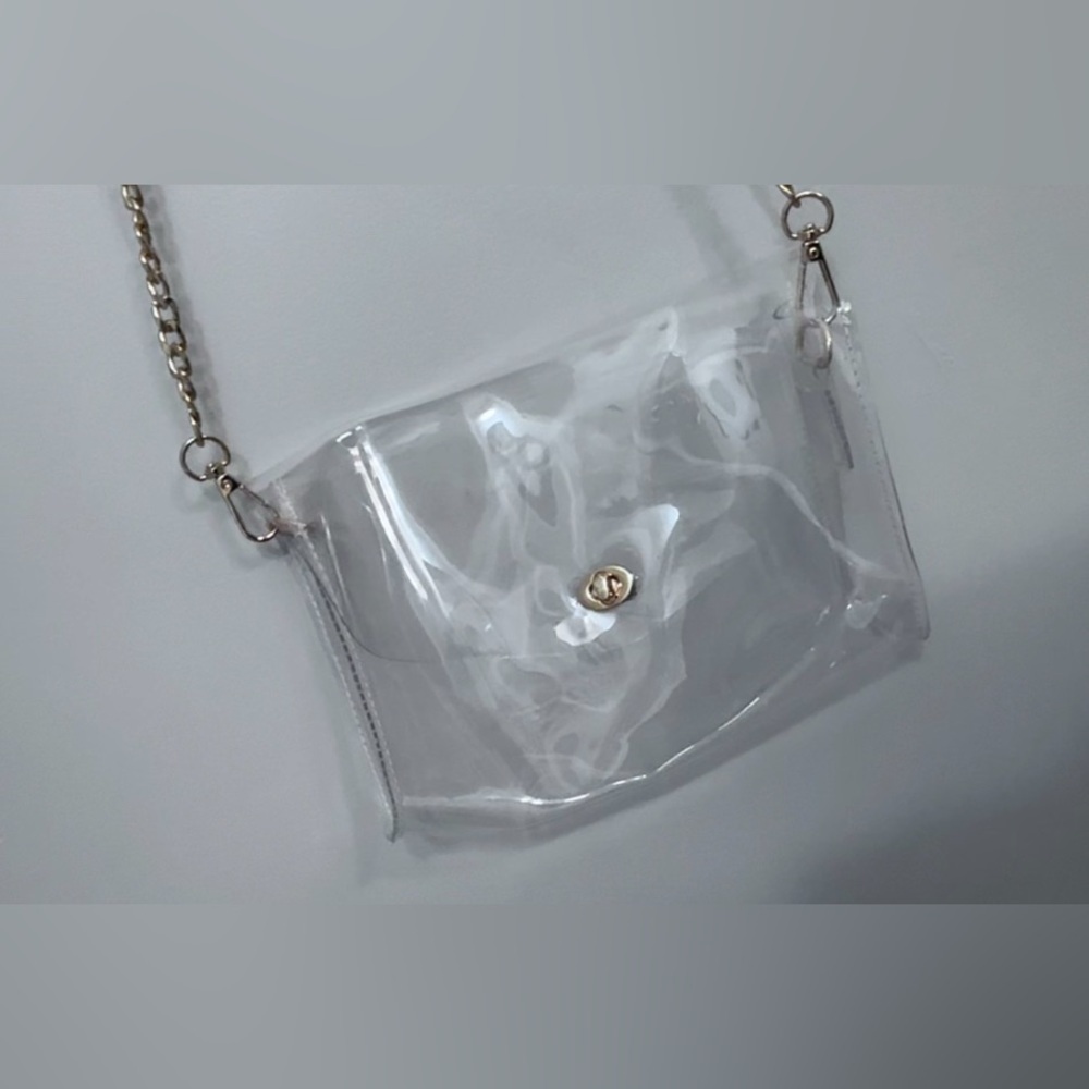 Clear Concert & Stadium approved small crossbody shoulder bag gold hardware - Picture 3 of 3